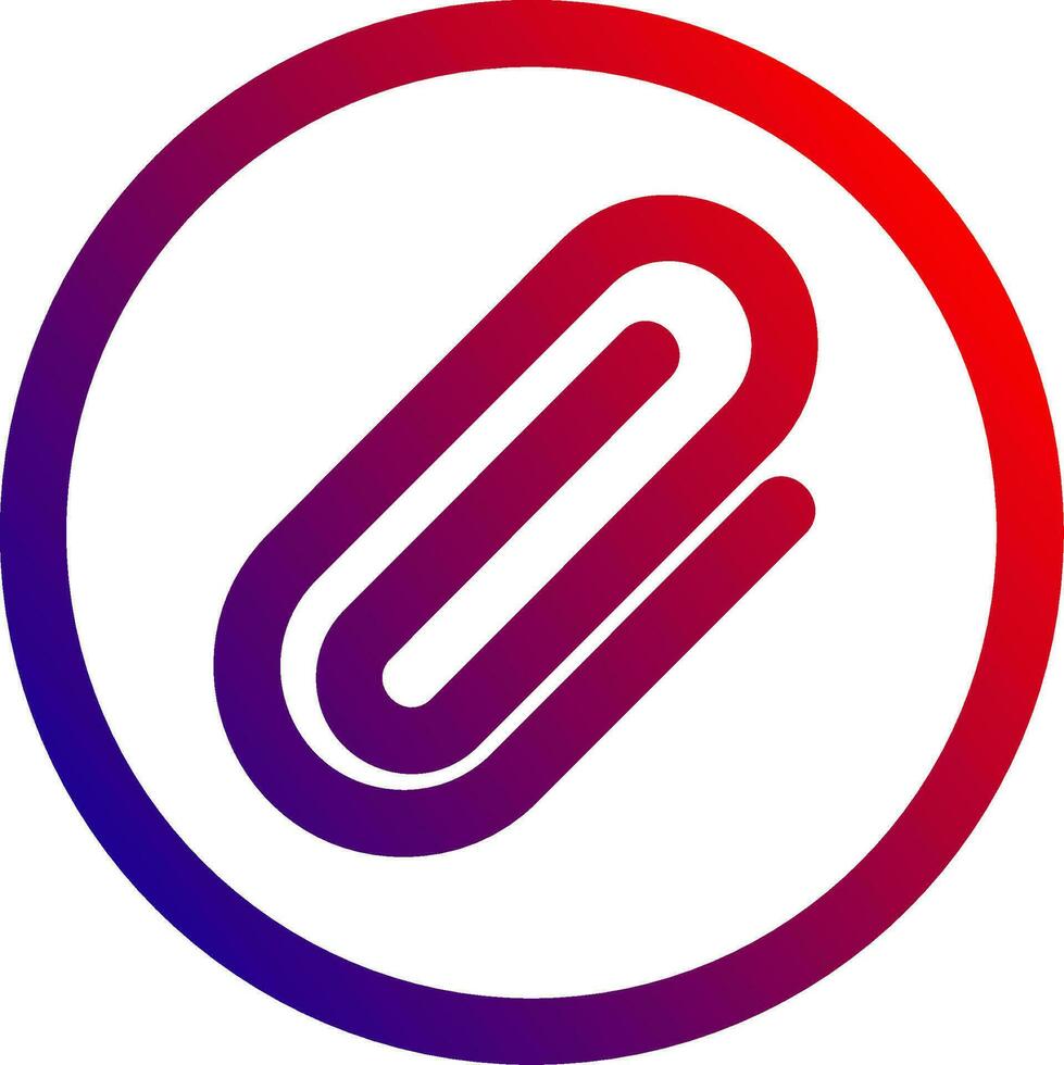 Paperclip 1 Line gradient Icon vector
