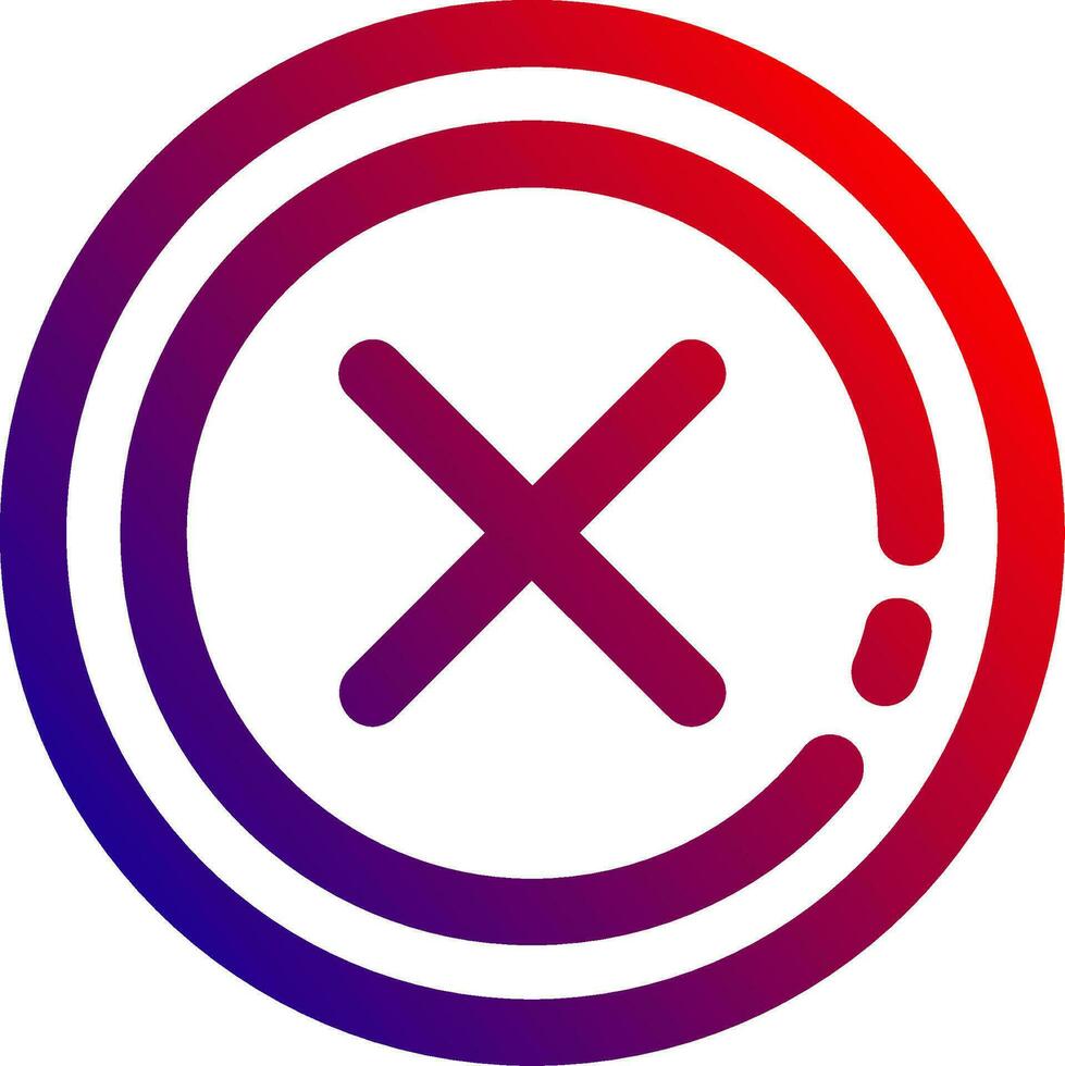 Delete 1 Line gradient Icon vector