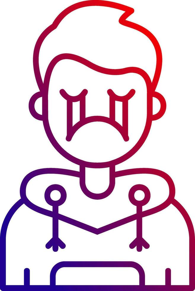 Cry Line gradient Icon vector