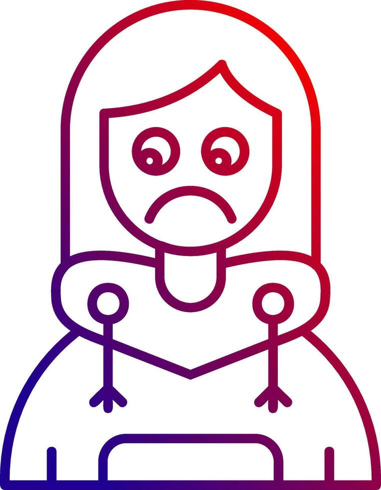 Sad Line gradient Icon vector