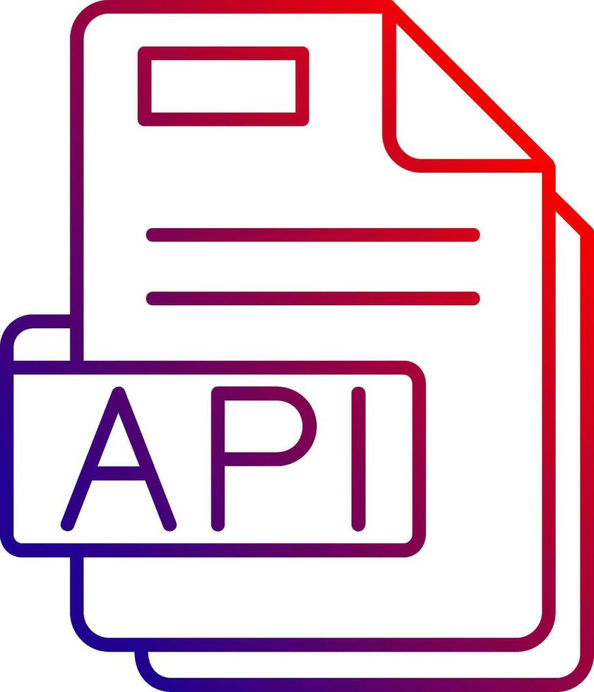 Api Line gradient Icon vector