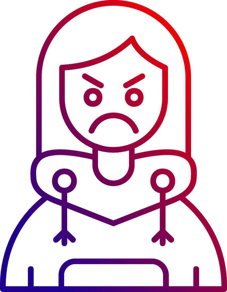 Angry Line gradient Icon vector