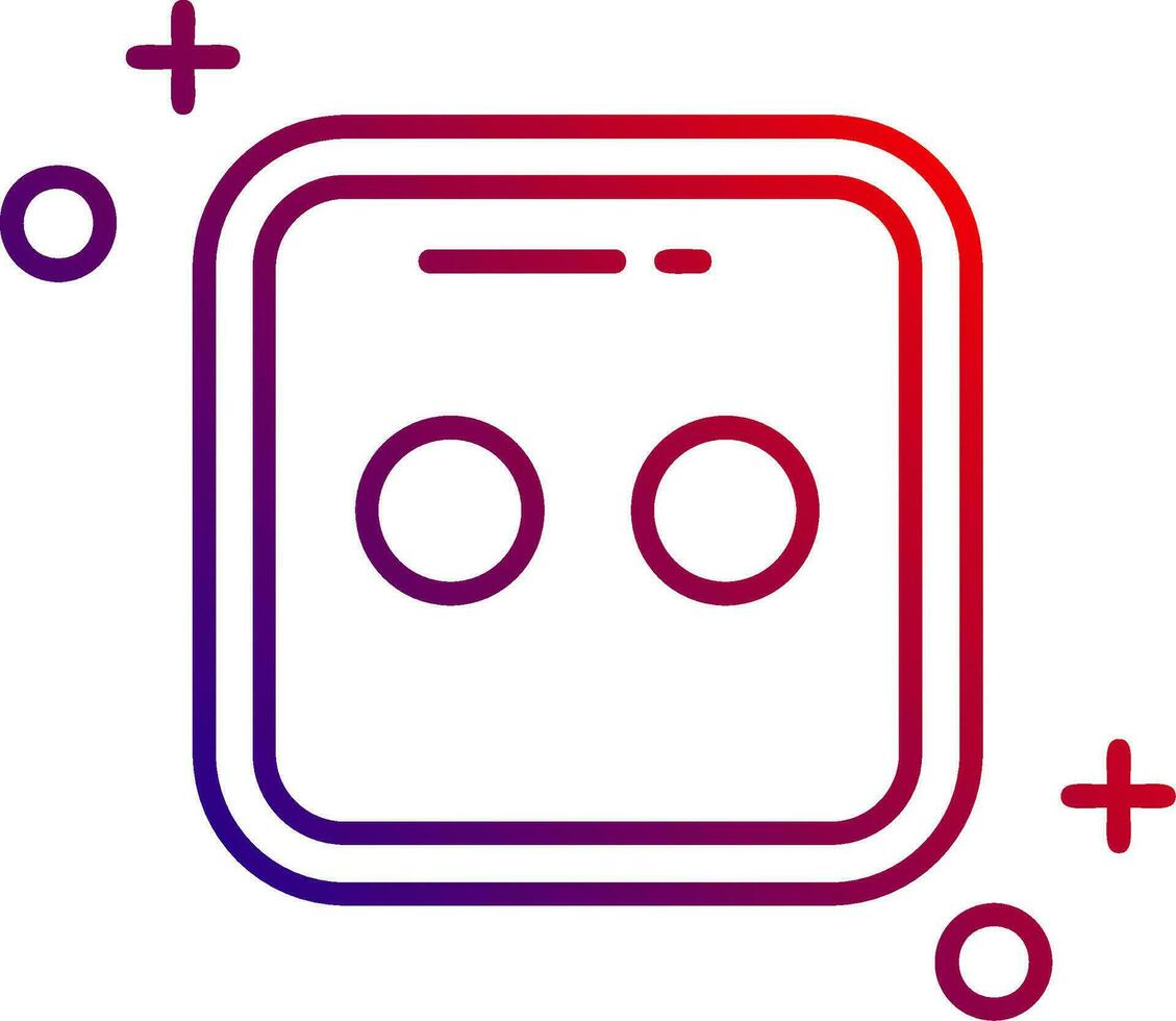 Dice two Line gradient Icon vector