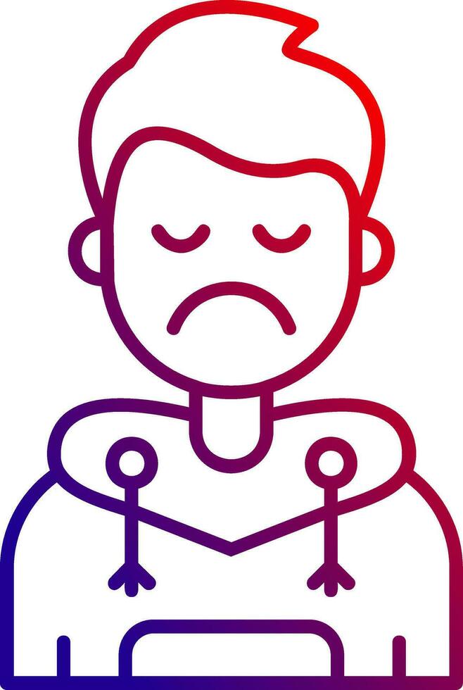 Sad Line gradient Icon vector