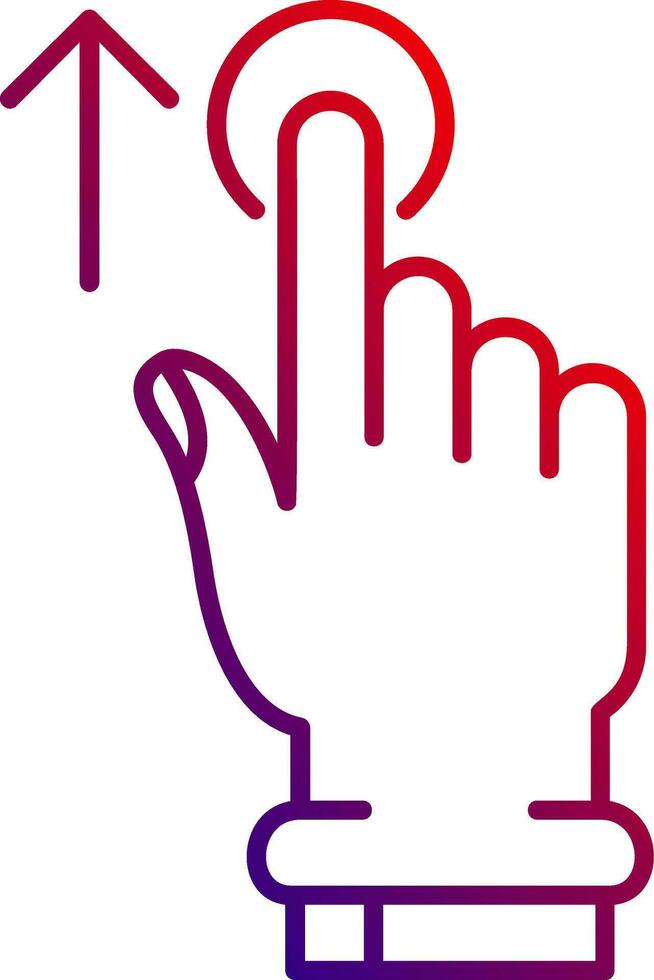 Tap and Move Up Line gradient Icon vector