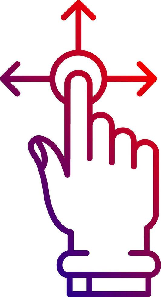 Hold and Move Line gradient Icon vector