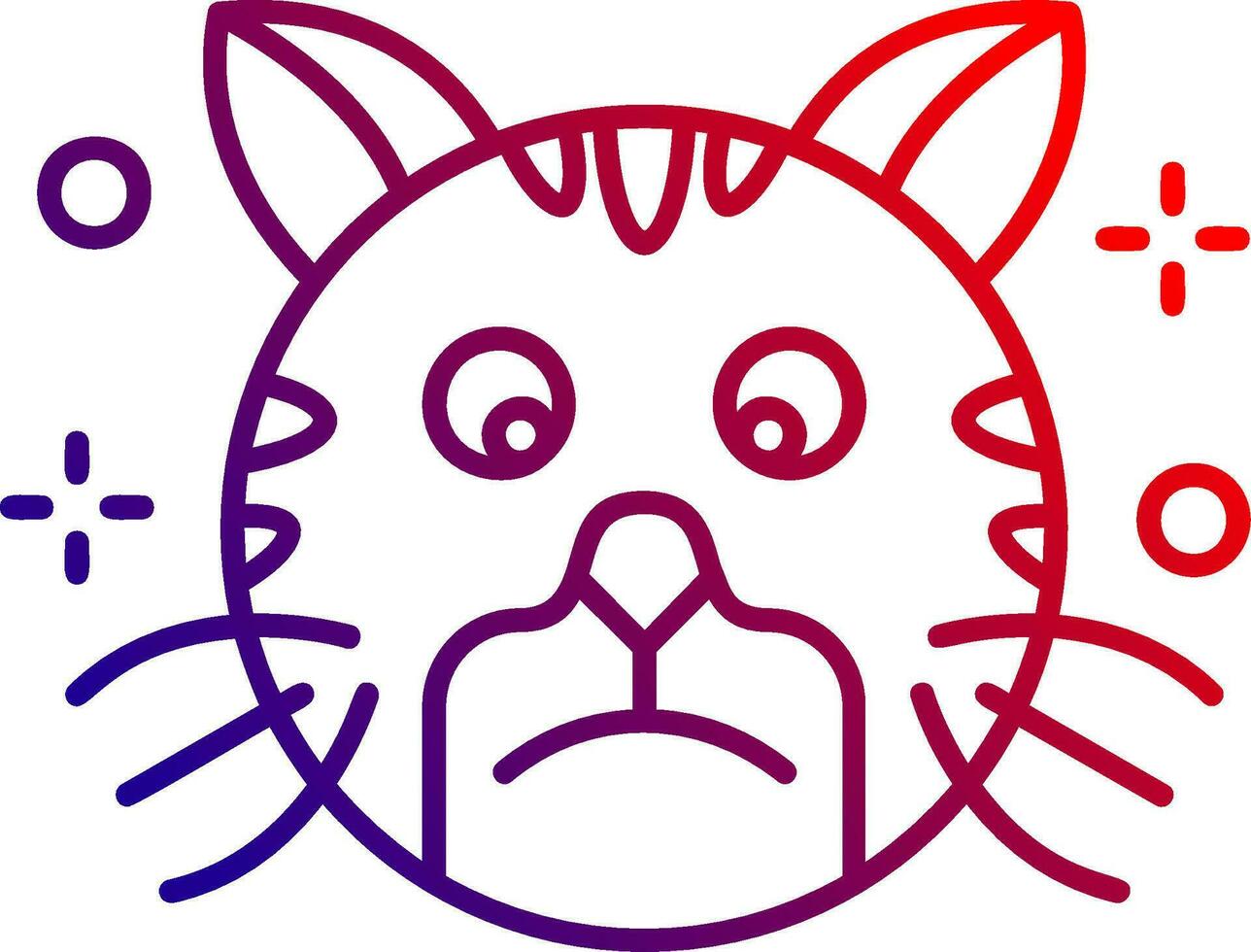 Sad Line gradient Icon vector