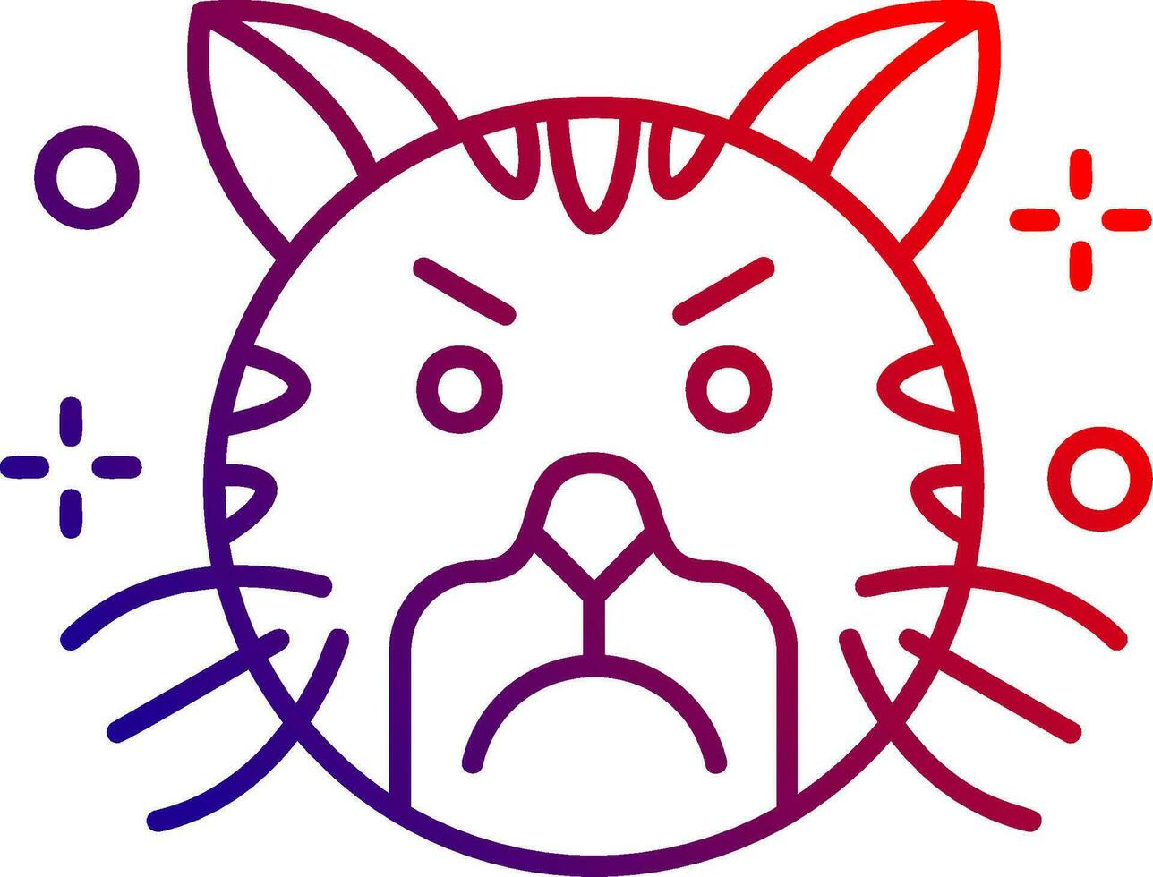 Angry Line gradient Icon vector