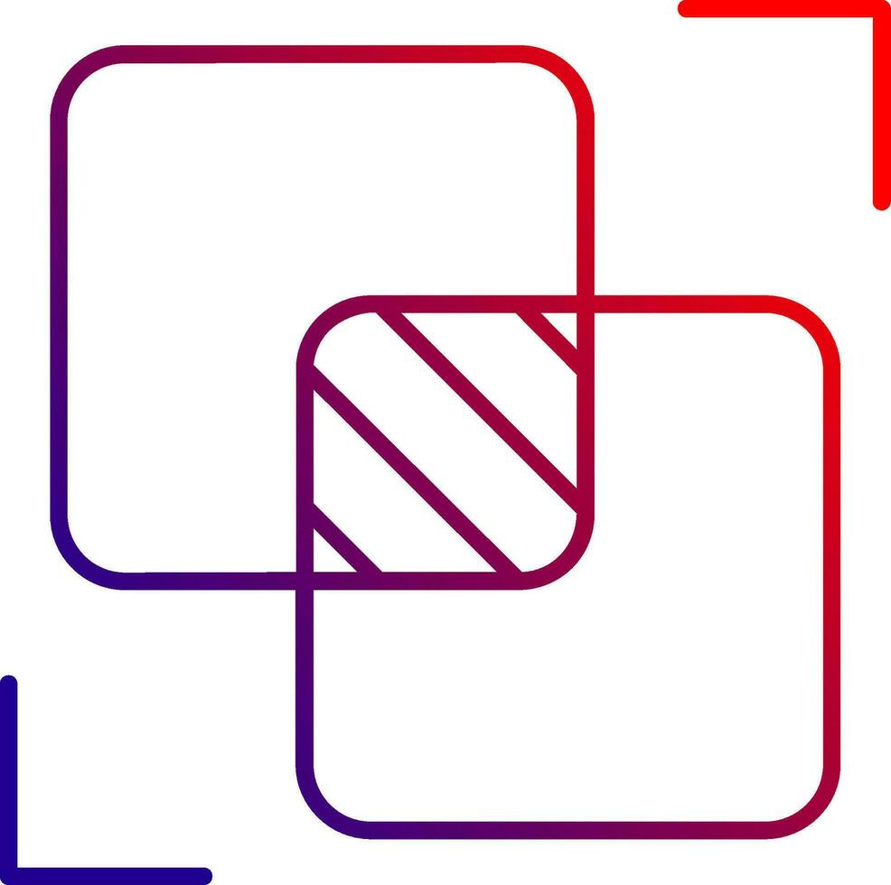 Intersect Line gradient Icon vector
