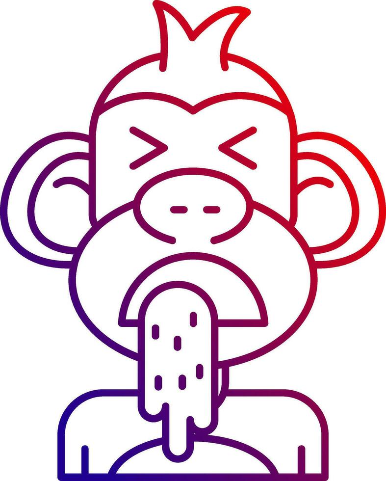 Vomit Line gradient Icon vector