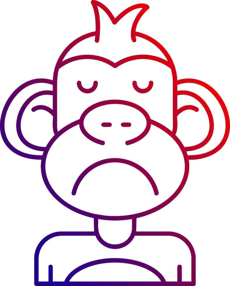 Sad Line gradient Icon vector