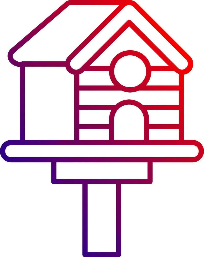 Bird house Line gradient Icon vector