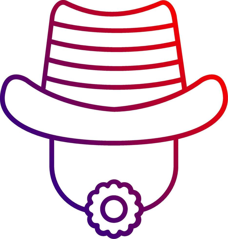 icono de gradiente de línea de sombrero vector