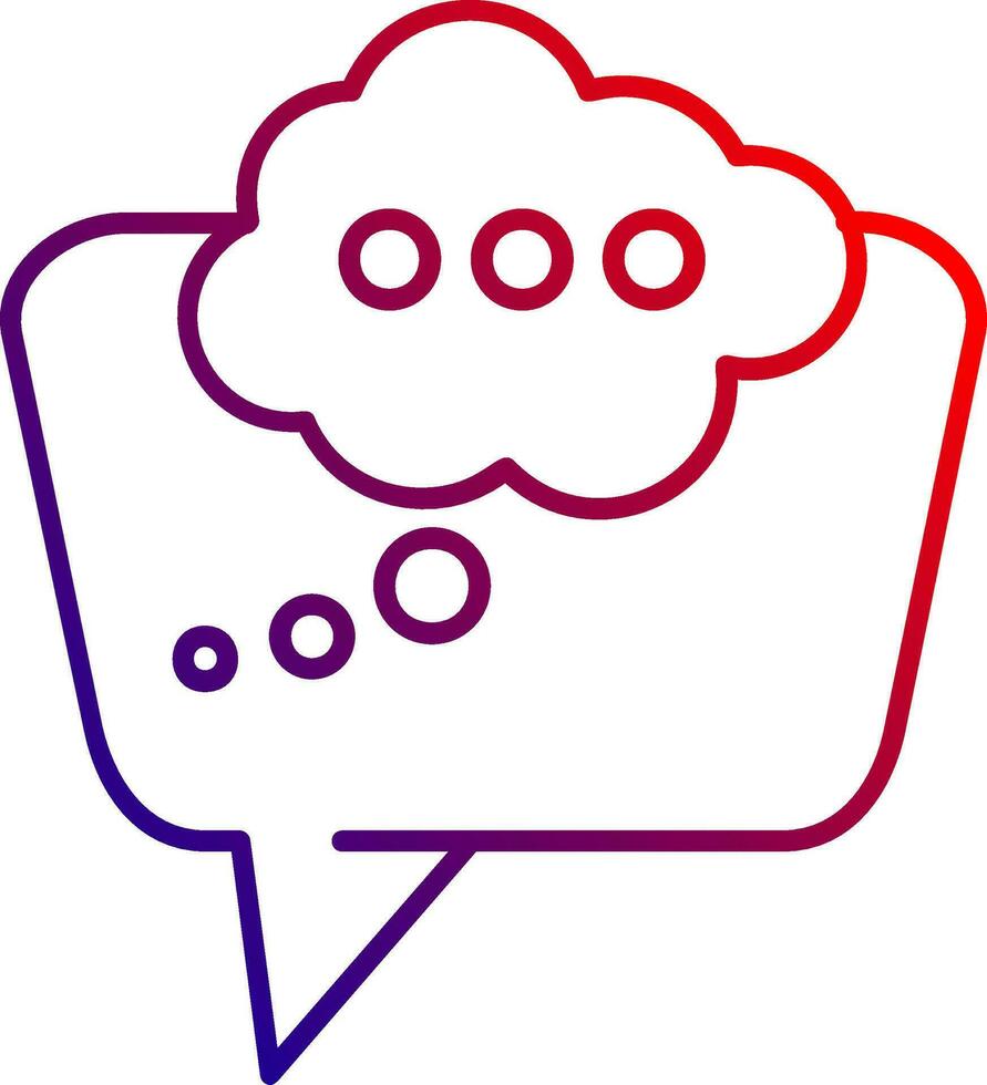 Thinking Line gradient Icon vector