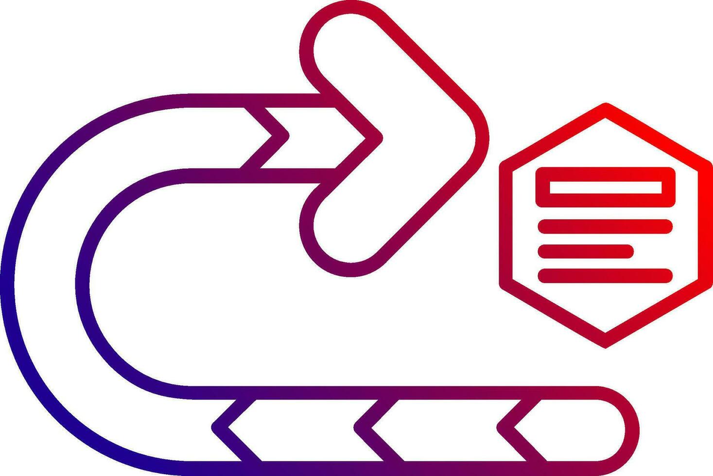 Right turn Line gradient Icon vector