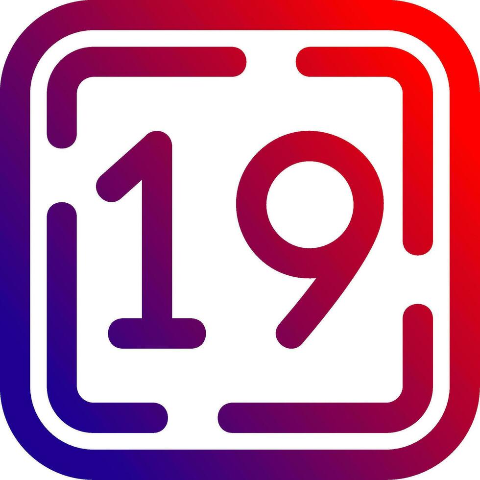 Nineteen Line gradient Icon vector