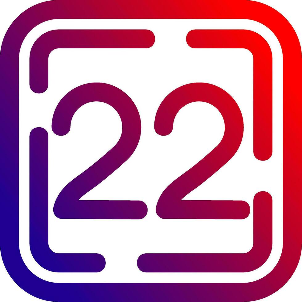 Twenty Two Line gradient Icon vector