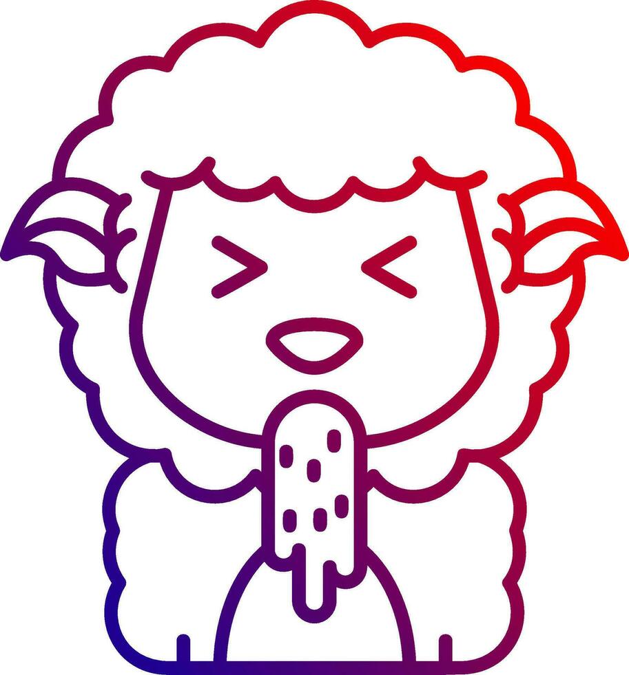 Vomit Line gradient Icon vector