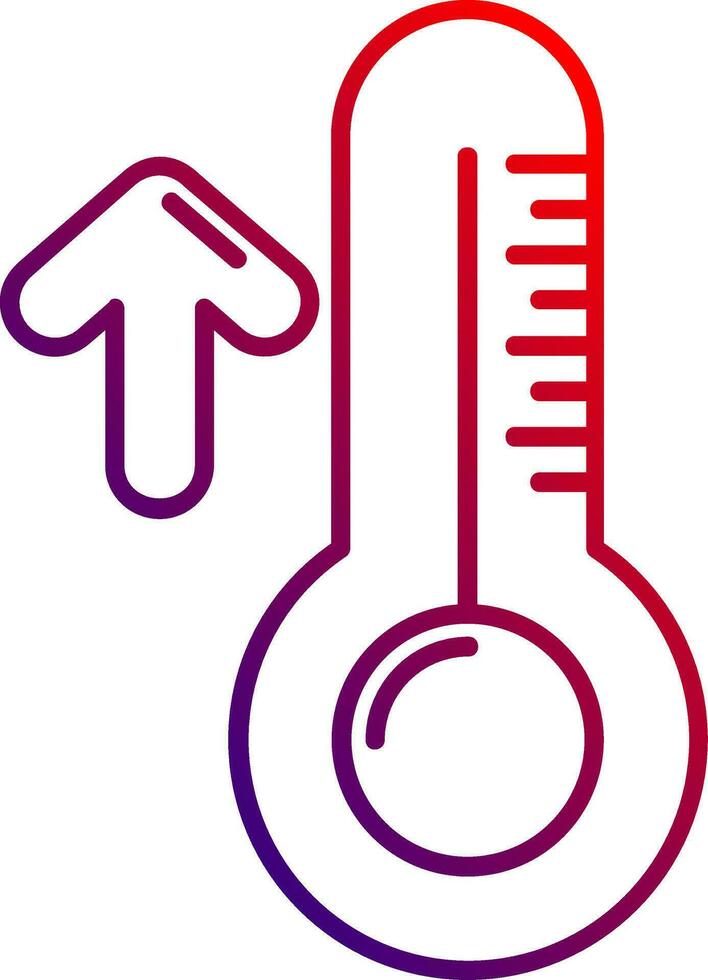 High temperature Line gradient Icon vector