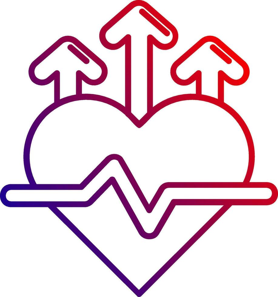 Heart rate Line gradient Icon vector