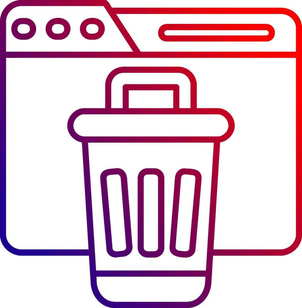 Bin Line gradient Icon vector