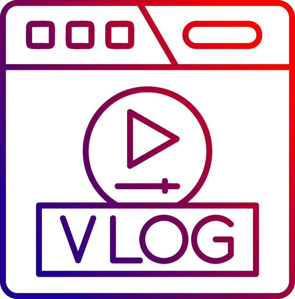 vlog línea degradado icono vector