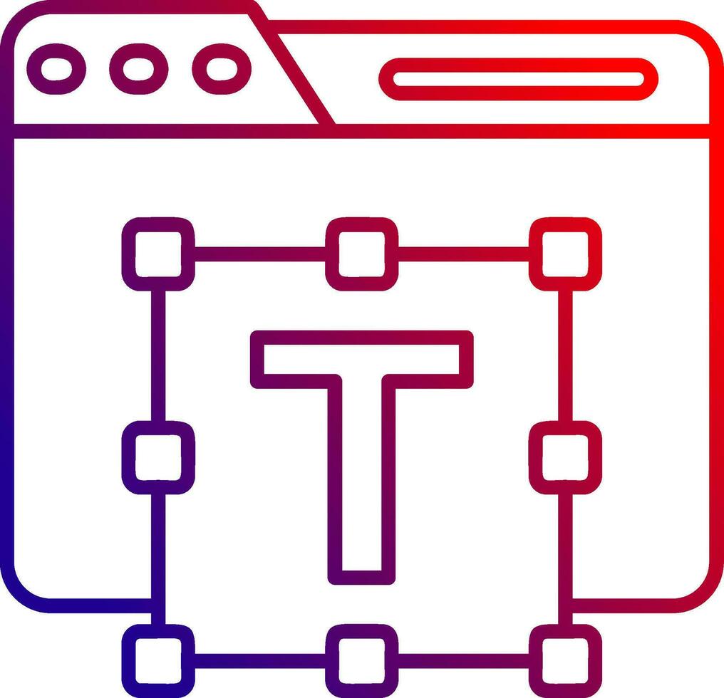 Typography Line gradient Icon vector