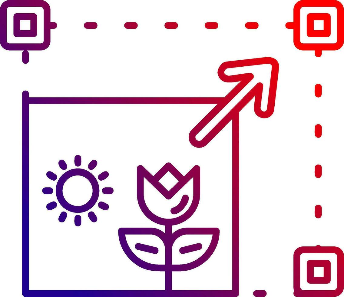 Resizing Line gradient Icon vector