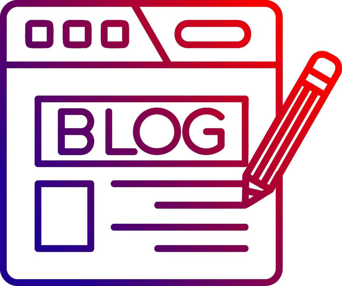 Blog Line gradient Icon vector