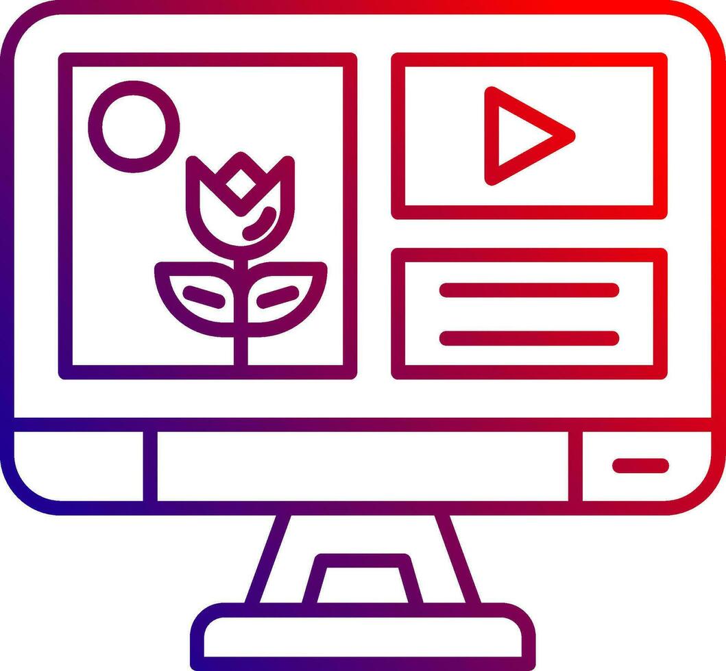 Mixed media Line gradient Icon vector
