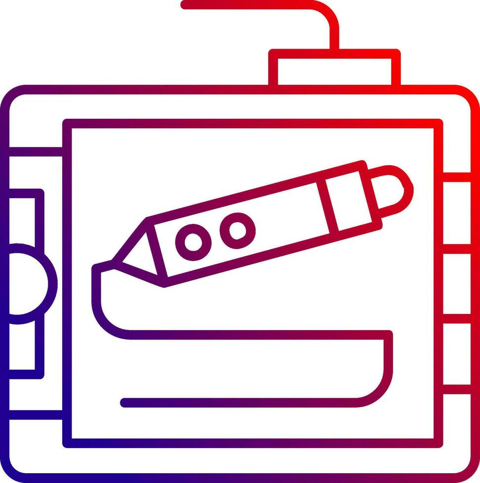 Drawing tablet Line gradient Icon vector