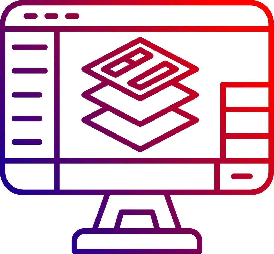 Layers Line gradient Icon vector