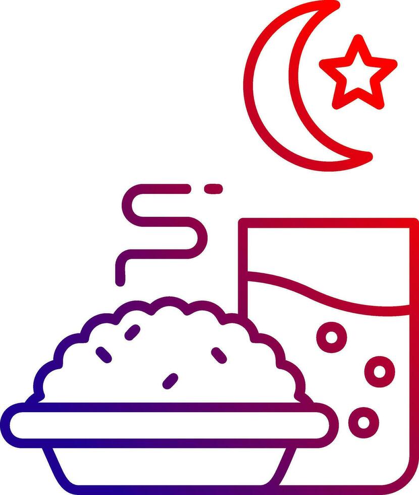Iftar Line gradient Icon vector