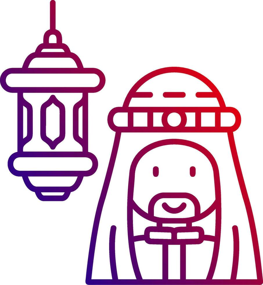 Arabic Line gradient Icon vector