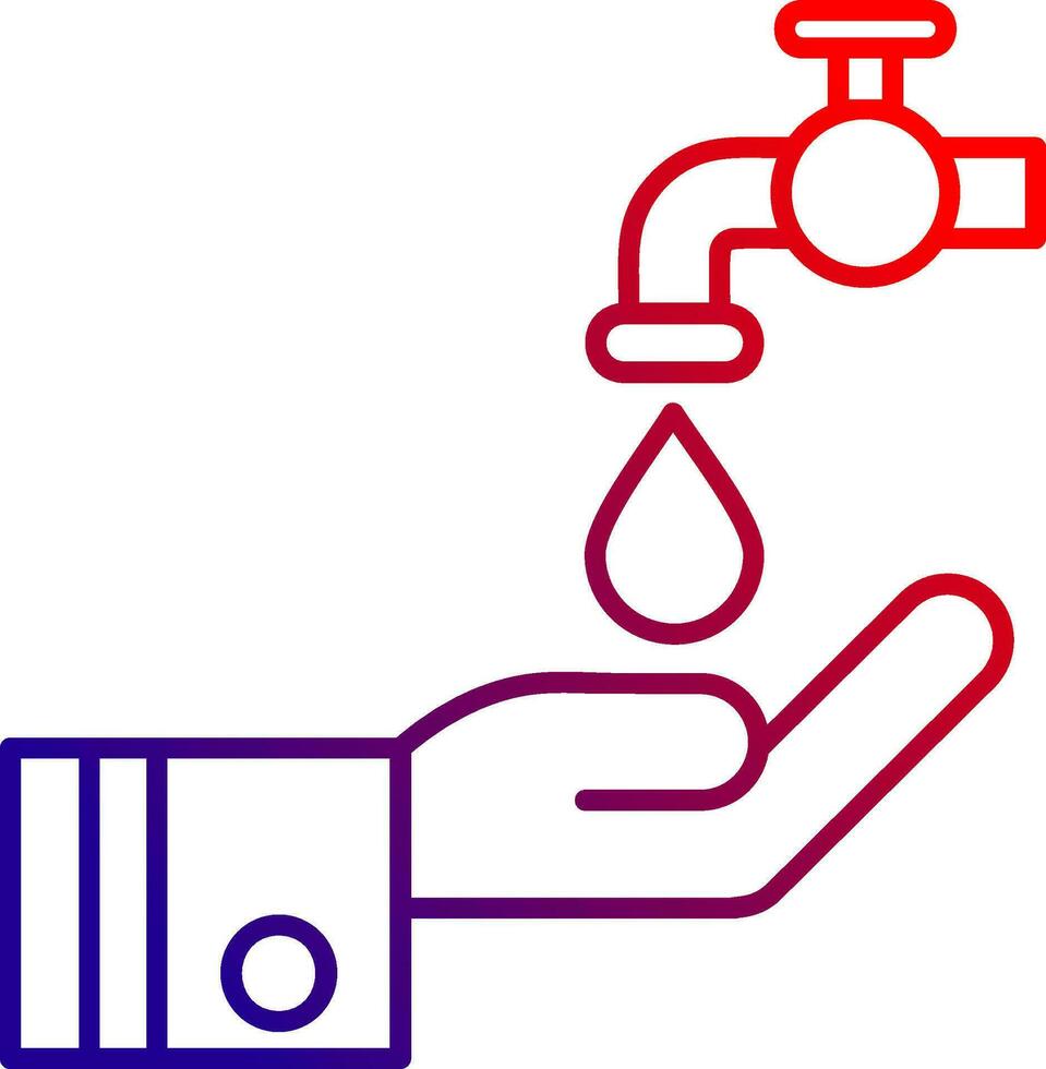 Wudu Line gradient Icon vector