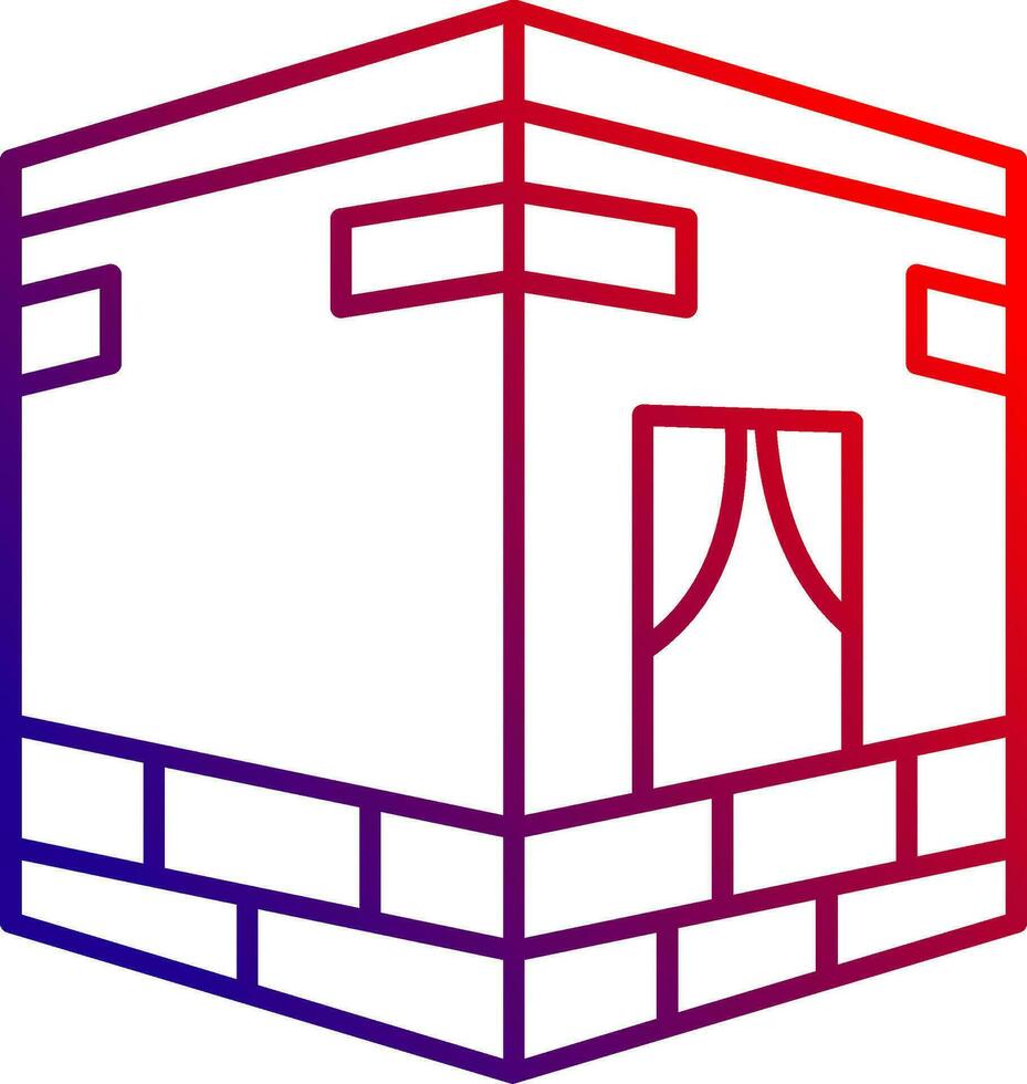Qibla Line gradient Icon vector