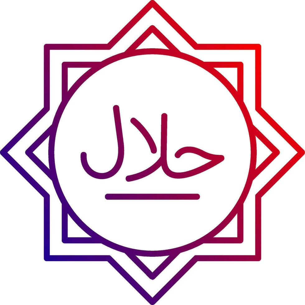 Halal Line gradient Icon vector
