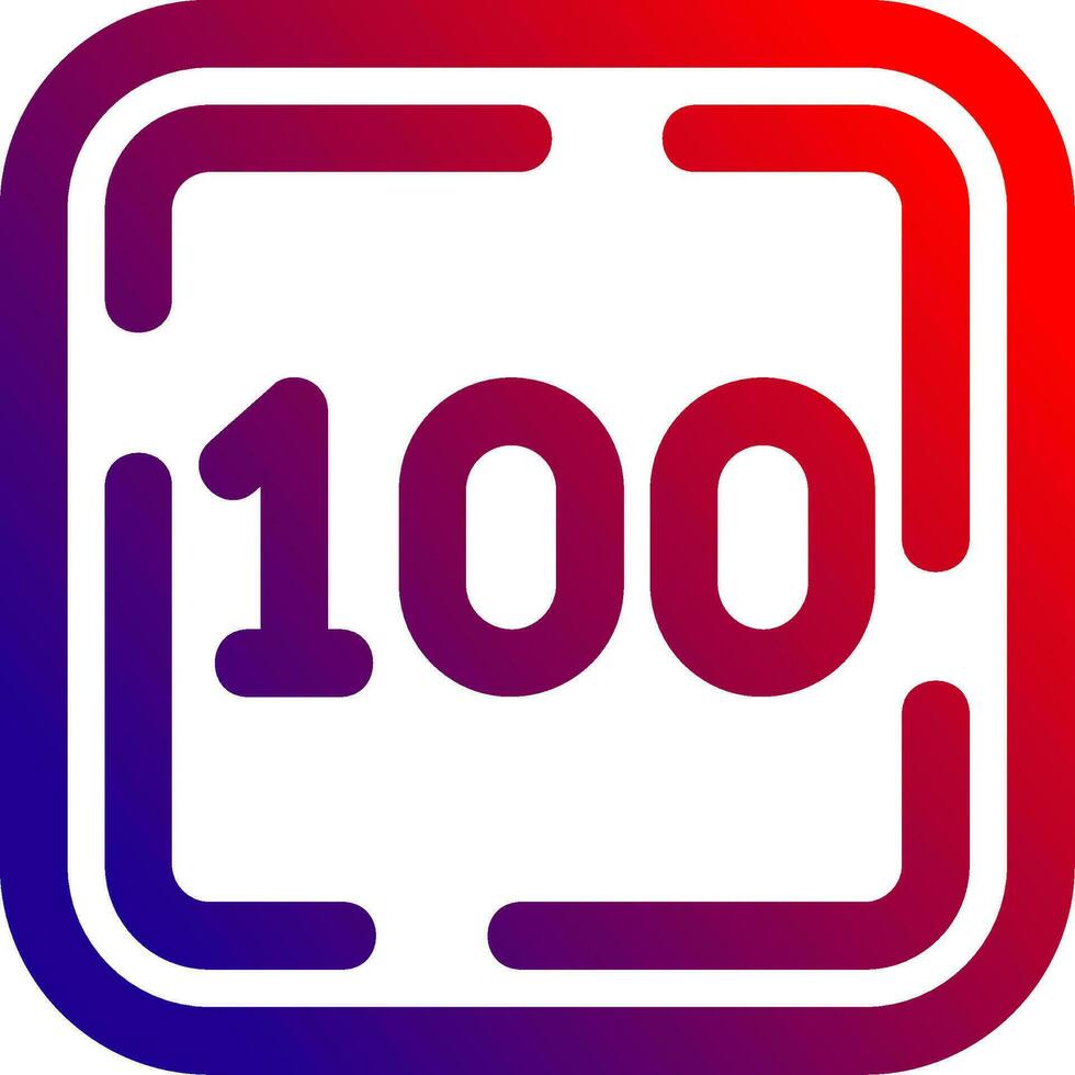 One Hundred Line gradient Icon vector