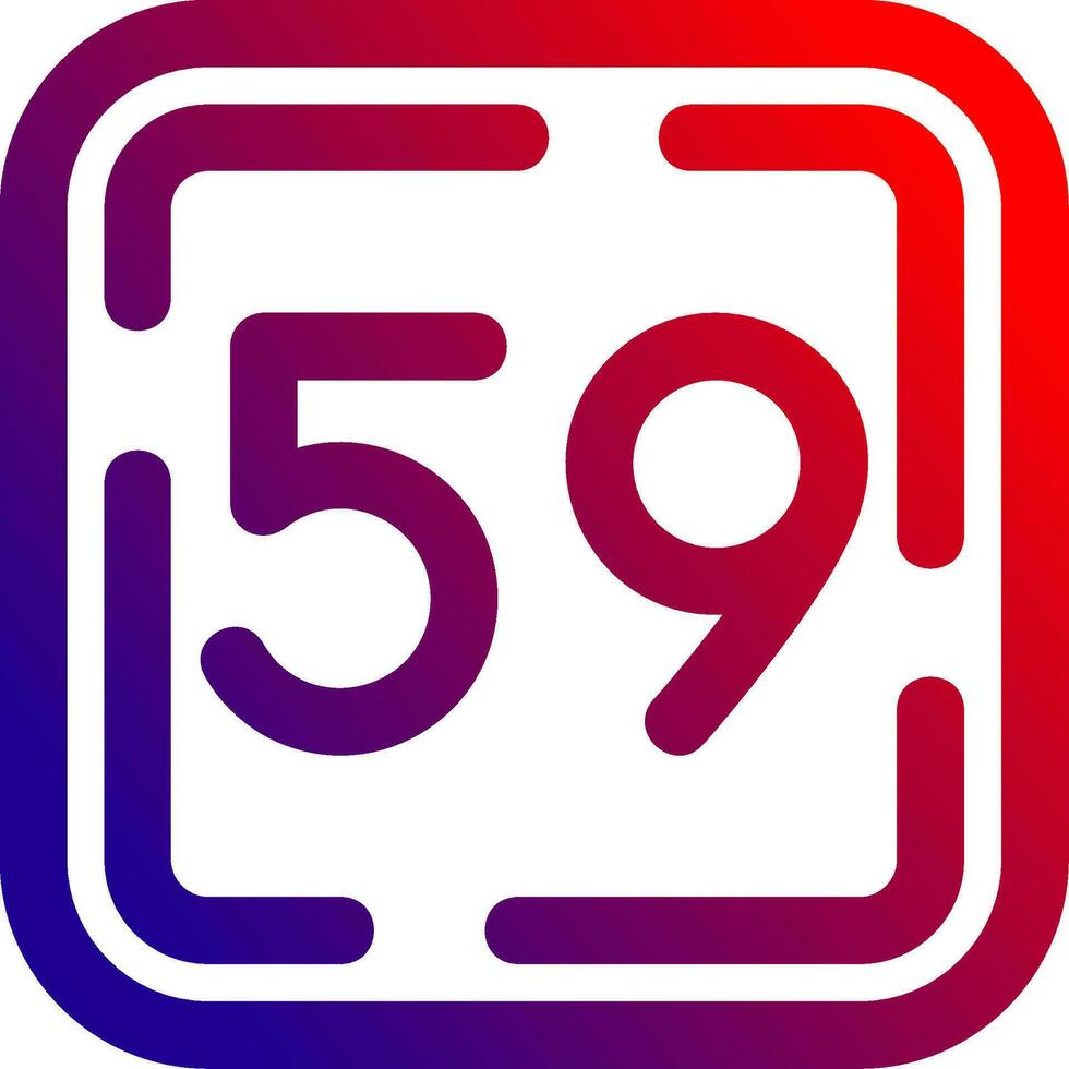 Fifty Nine Line gradient Icon vector