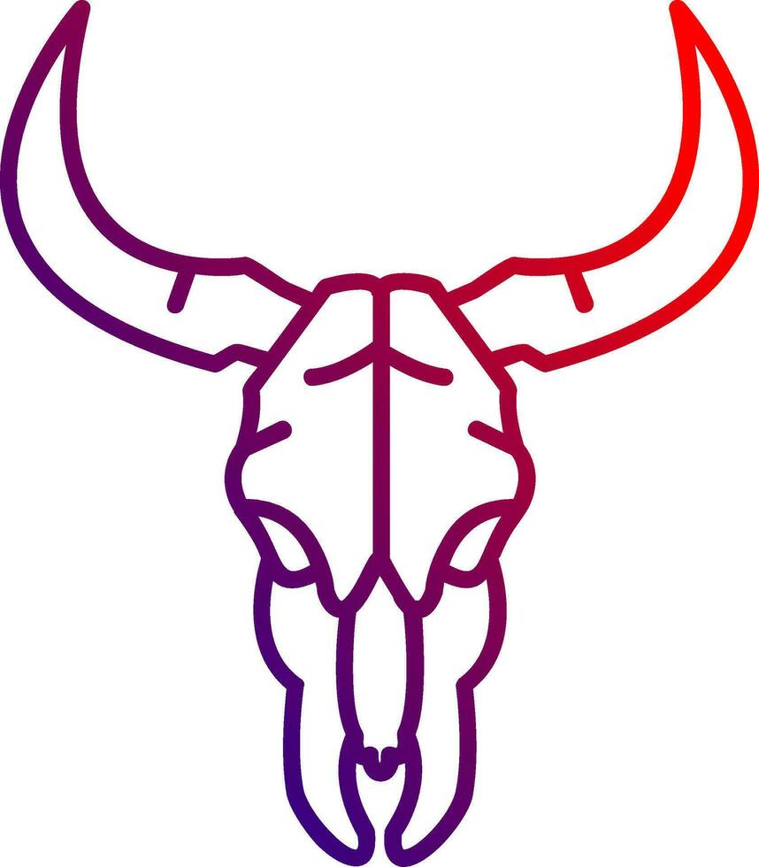 Bull skull Line gradient Icon vector