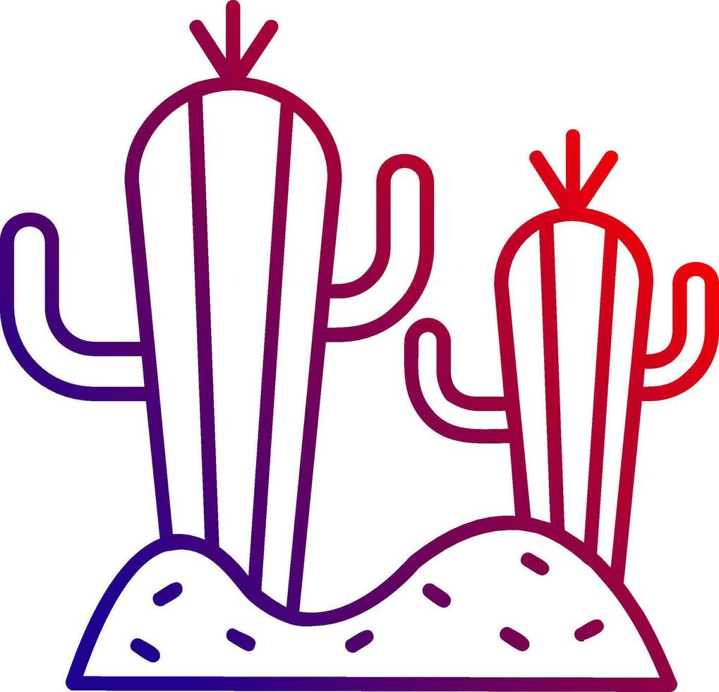 icono de gradiente de línea de cactus vector