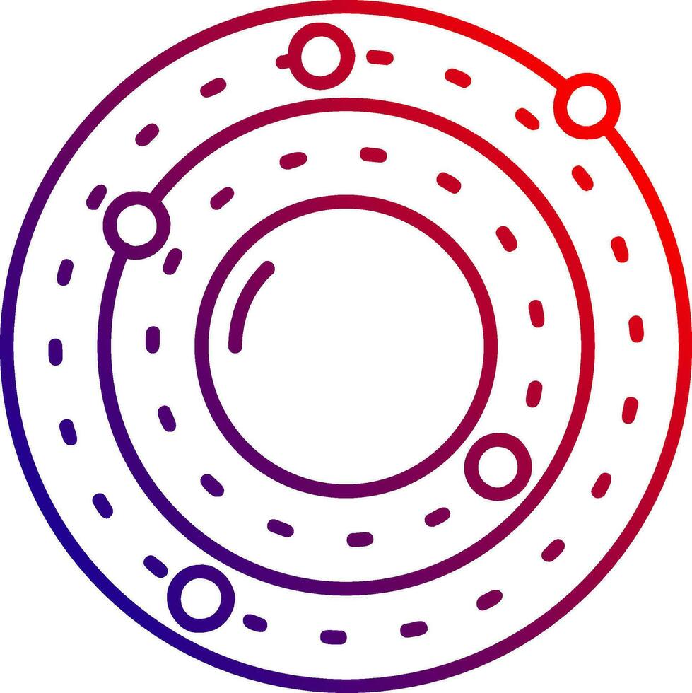 Solar system Line gradient Icon vector
