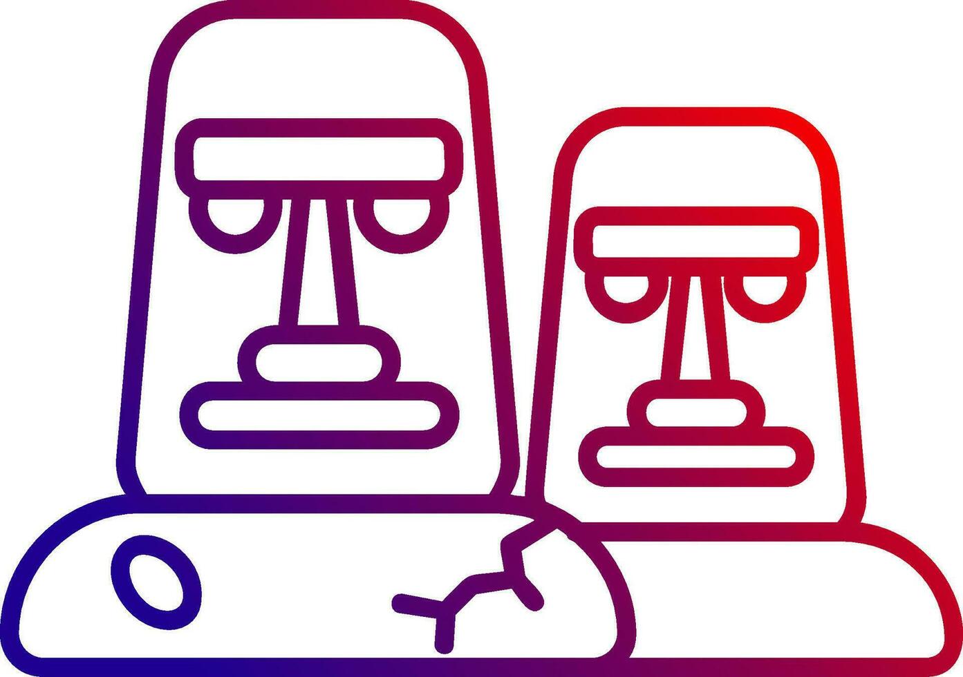 Moai Line gradient Icon vector