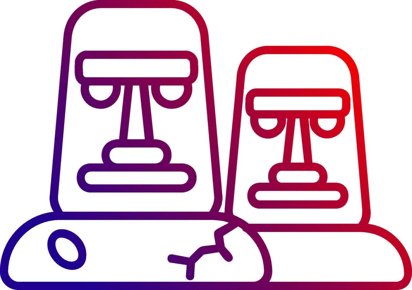 moai línea degradado icono vector