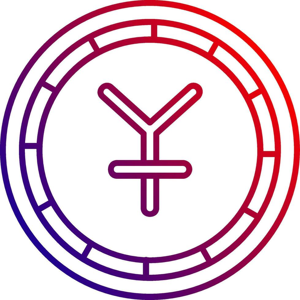 Yen Line gradient Icon vector