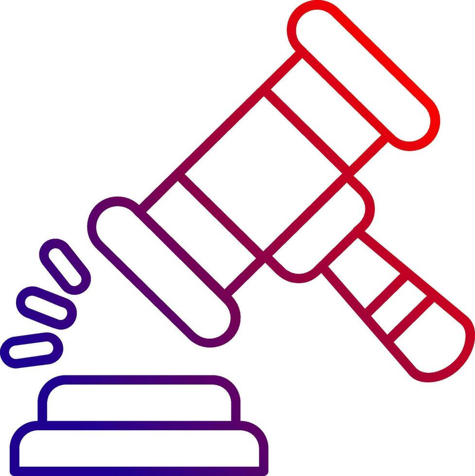Gavel Line gradient Icon vector