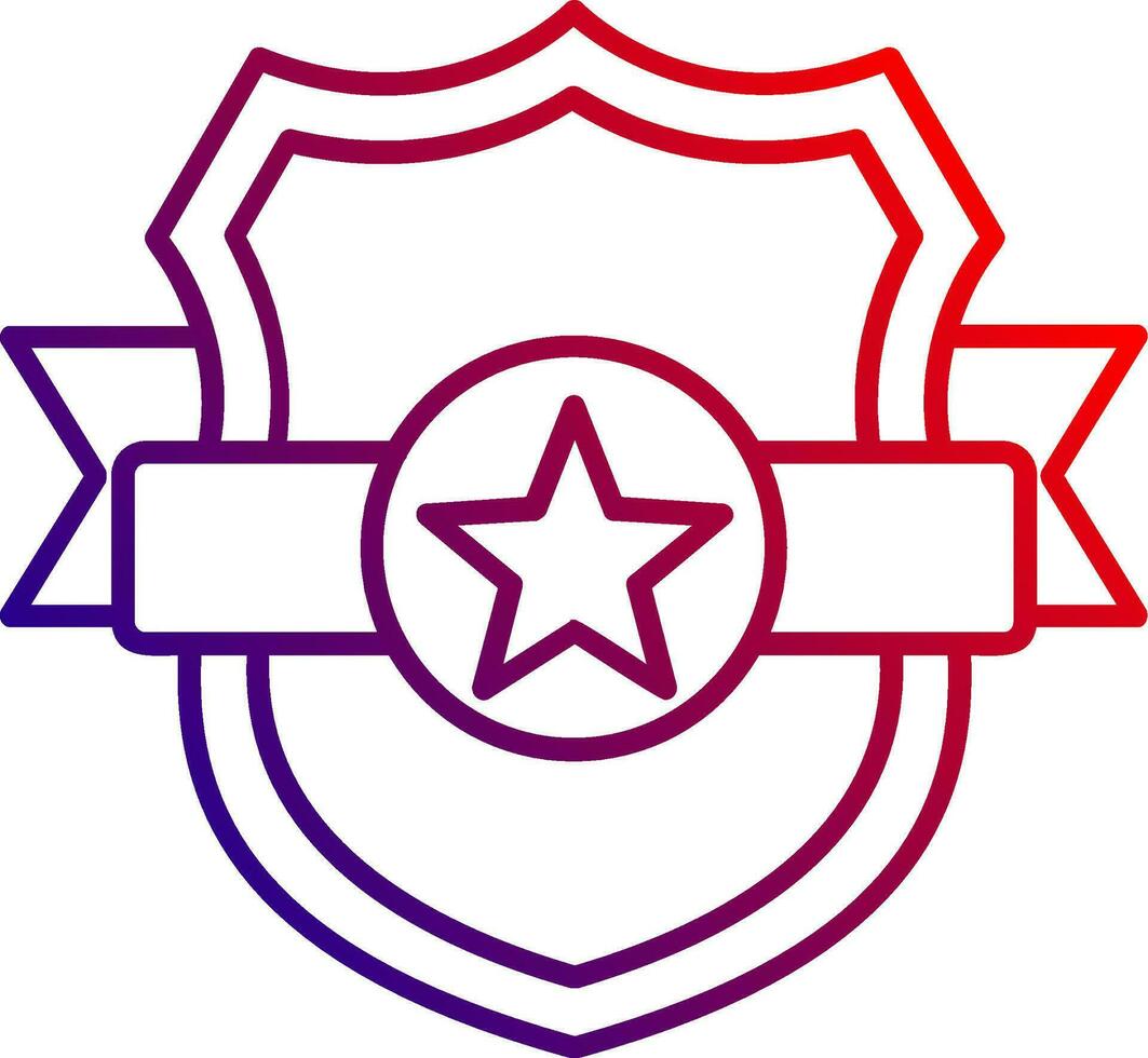 icono de gradiente de línea de escudo vector