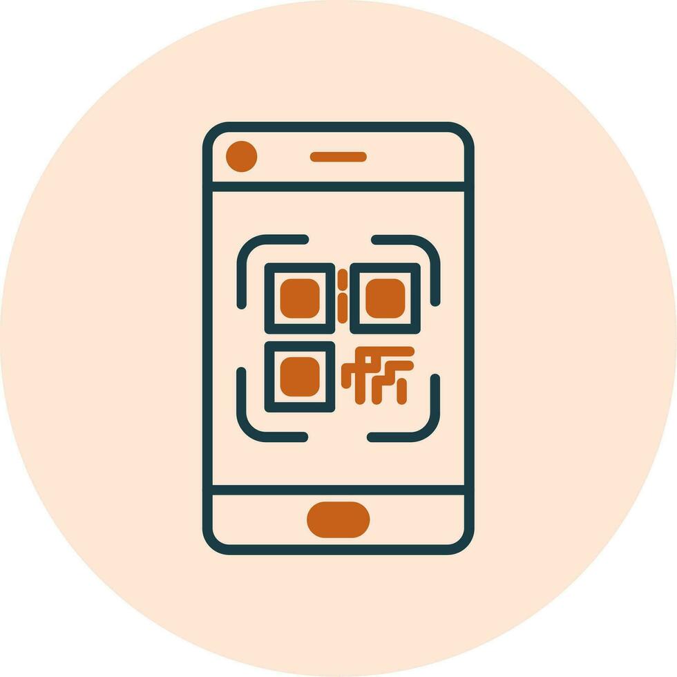 teléfono inteligente qr código vector icono