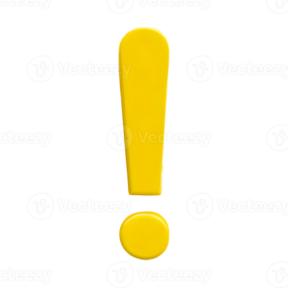 AI generated Exclamation Mark symbol 3d isolated on transparent background png