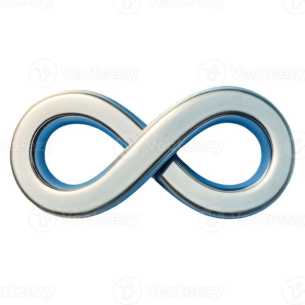 AI generated Infinity Symbol 3d isolated on transparent background png